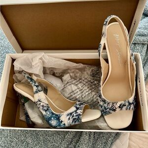 Betsey Johnson Mina Blue Floral Heels